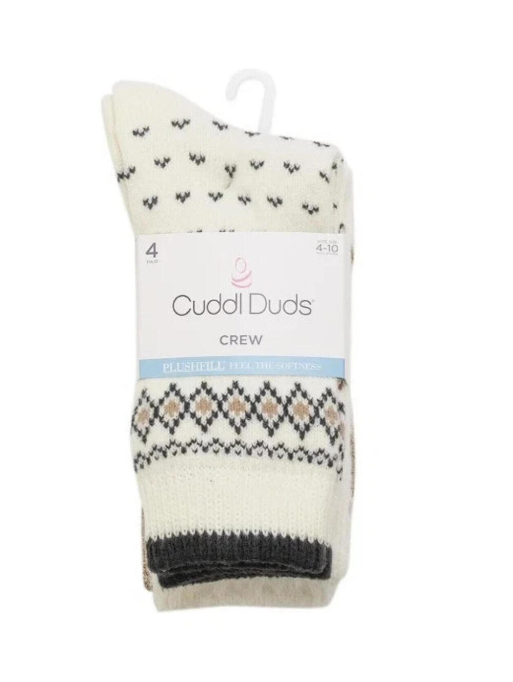 Cuddl Duds Super Soft Crew Cozy Boot Socks 4 Pairs Womens Size 4-10 Tan